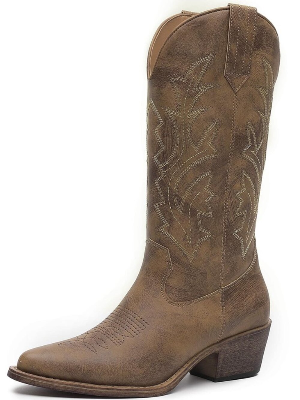 Women's Cowboy Boots Comfortable Brown Cowgirl Boots For Daily Wear, Work &